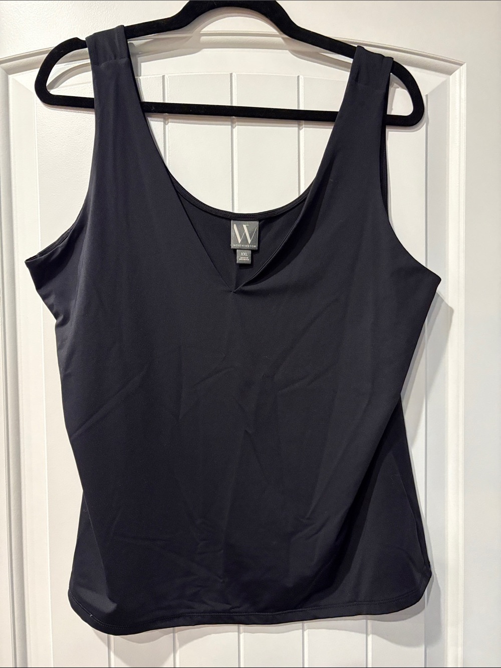 Worthington Black V-Neck Scoop Dressy Tank Top